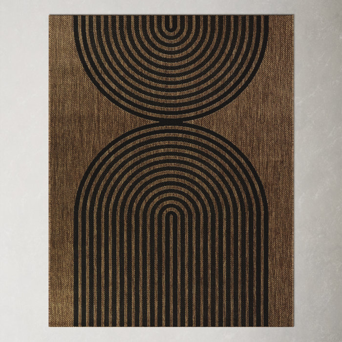 AllModern Sophia Flatweave Black/Brown Indoor/Outdoor Rug & Reviews ...