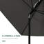 Parasol de marché d'extérieur de 6,5 pi x 10 pi avec manivelle et inclinaison à bouton-poussoir Outsunny