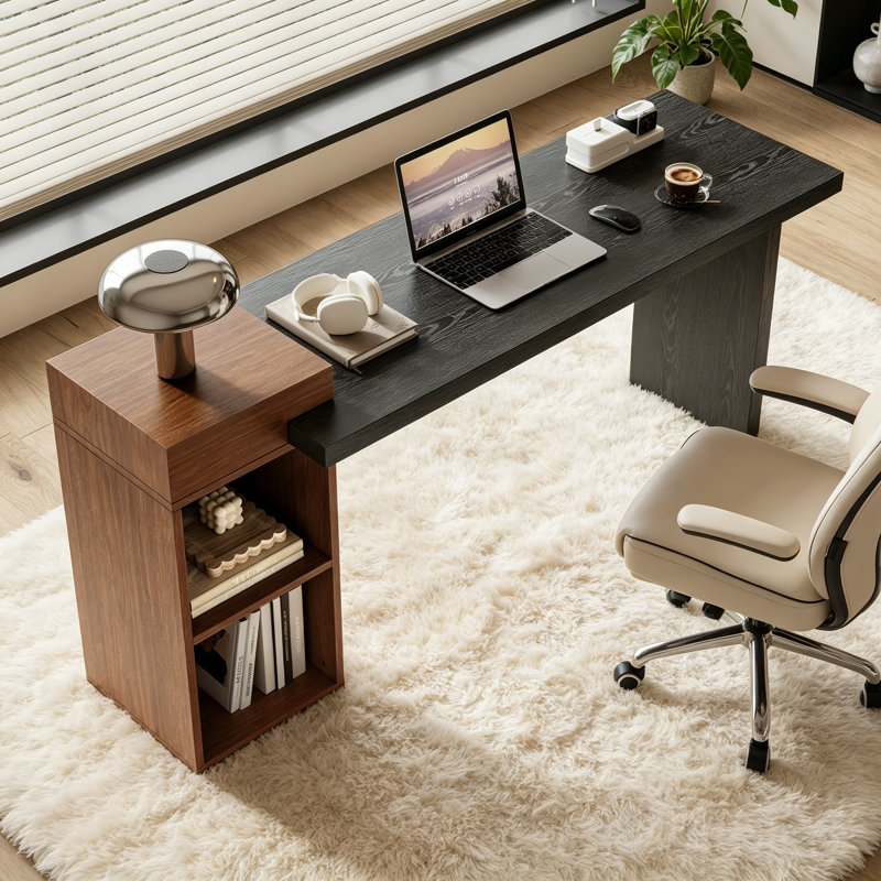 Console d'entrée polyvalente avec tablettes de rangement ouvertes à 2 niveaux
