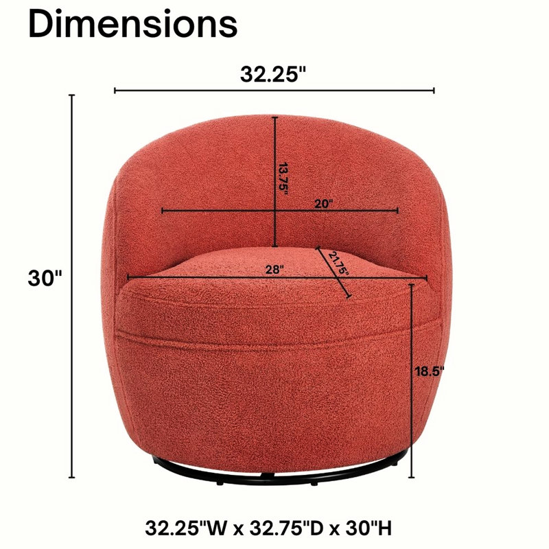 Chaise pivotante Coral 360 - avec rembourrage confortable, Corail