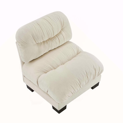 Flora Armless Sofa Chenille- Beige