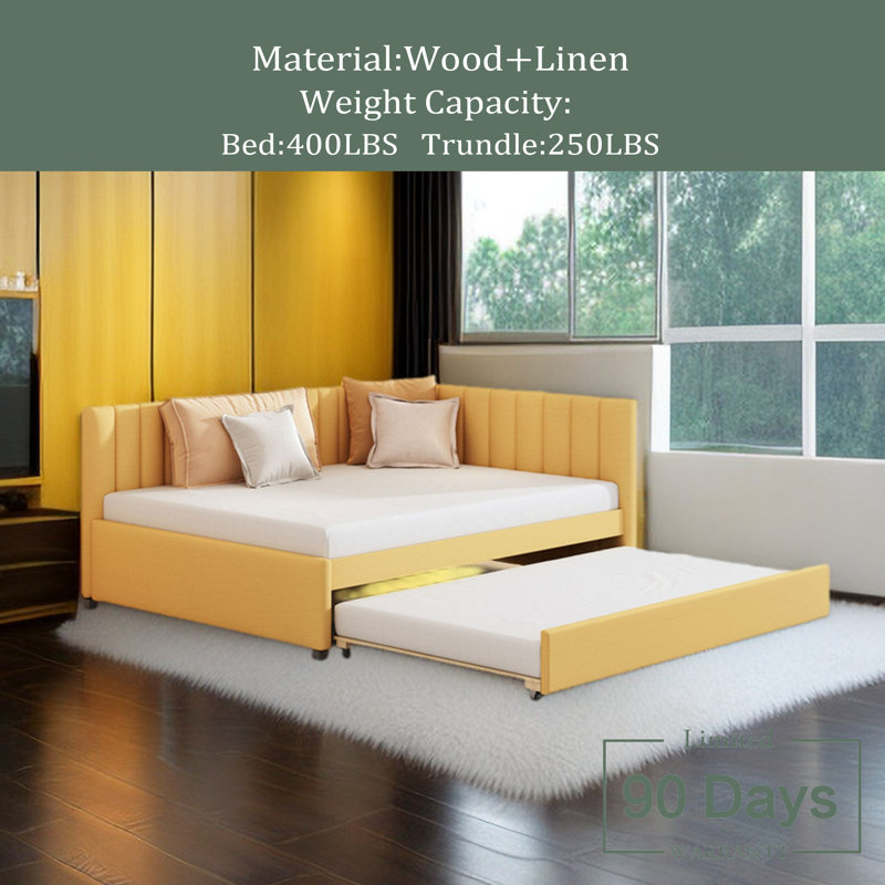 Deisel Upholstered Daybed, Yellow