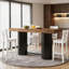 Table de bar avec plateau en grain de bois et base hexagonale (71 po, 4 à 6 places)