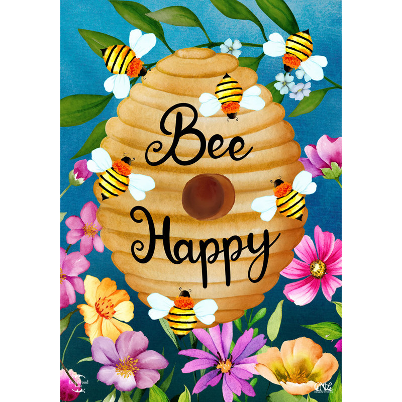Happy Beehive Garden Flag