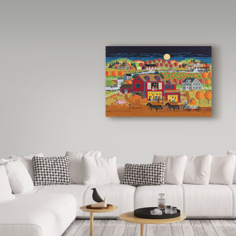 « the grange danse », reproduction de peinture à l’acrylique sur toile tendue, H 16 po x l 24 po x P 2 po
