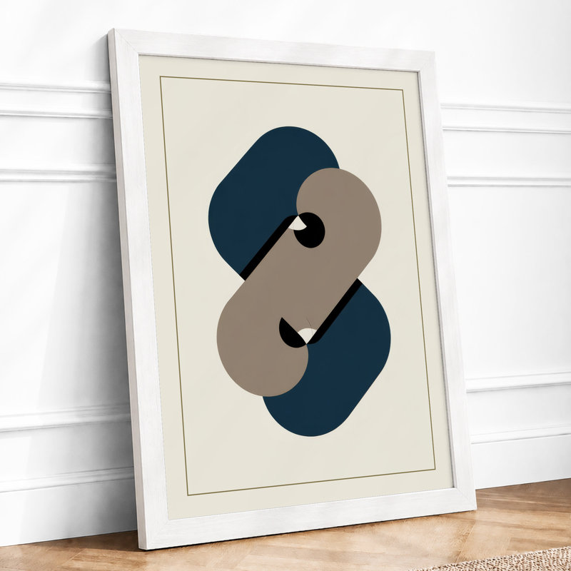 Connected Forms Minimalist - Framed Print, A1 - 84.1 x 59.4 cm, White