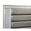 Lit Cristo, revêtement en tissu gris, bois champagne, garniture de miroir-93513350