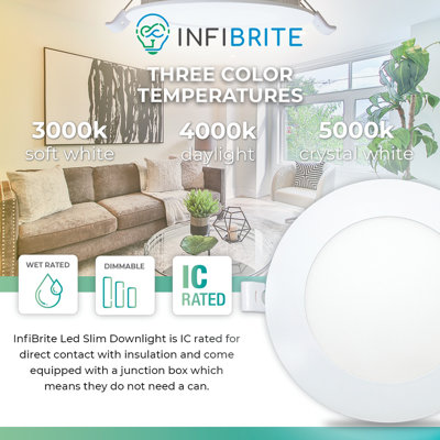 4" Slim Recessed LED, 9W, 3CCT Selectable, Dimmable