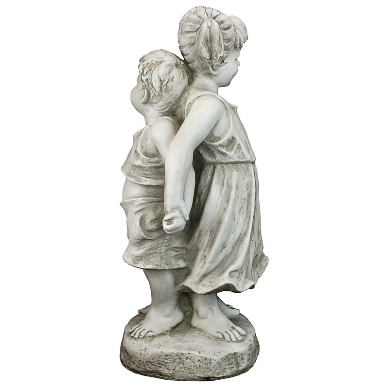 Statue dos à dos Frère et soeur