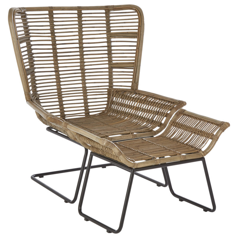 Fike Upholstered Accent Chair with Footstool