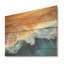 Bleu et orange, vue aérienne de plage rétro IV - plage sur bois-1009995195