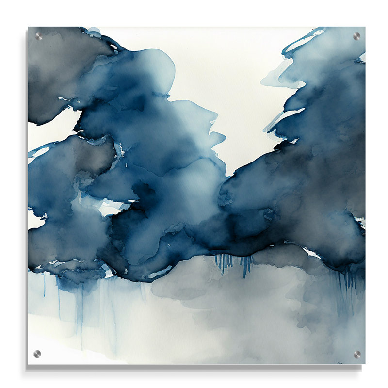 Cledia - Art abstrait acrylique à encre liquide, H 36 po x l 36 po