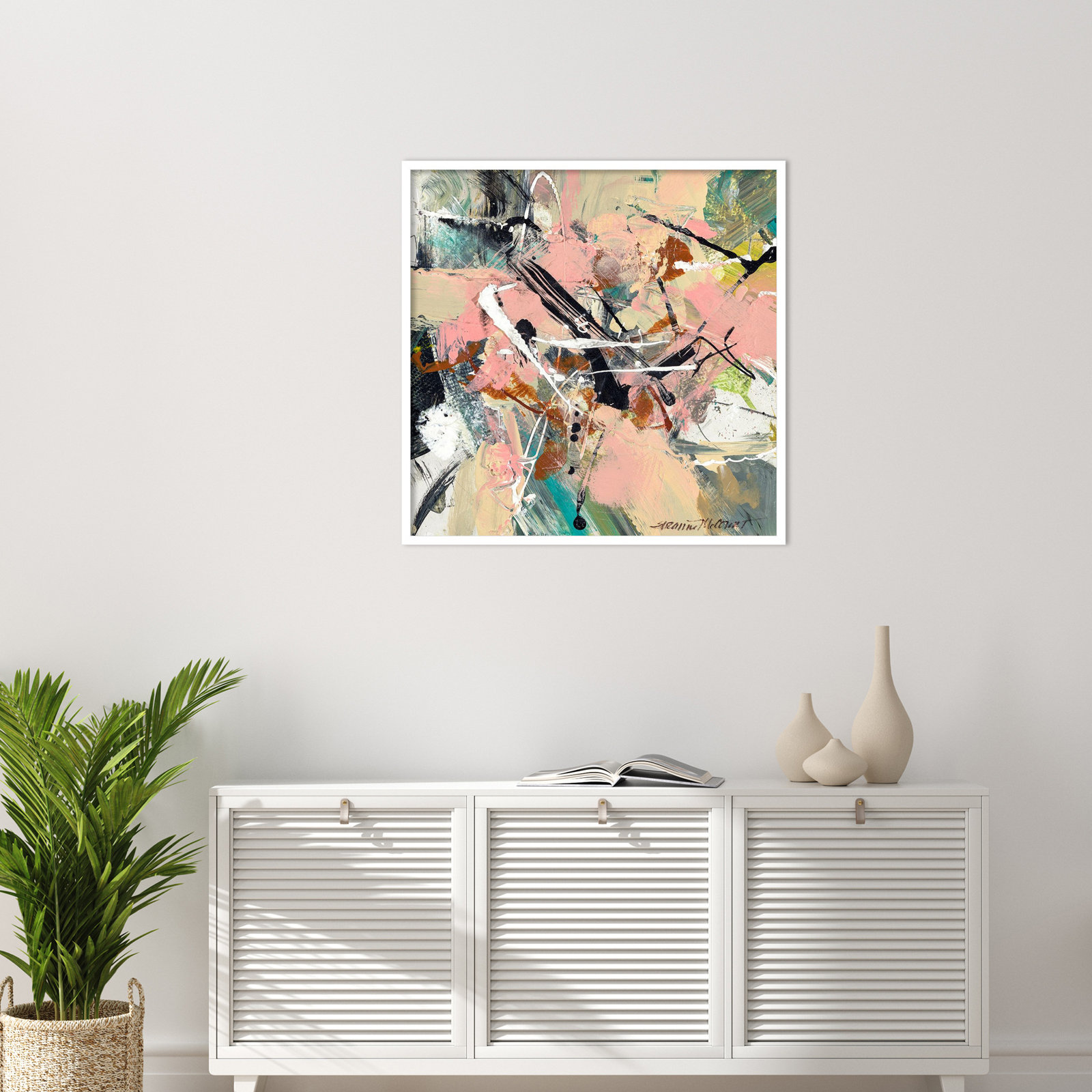 Sutter "Graceful" Print by Suzanne McCourt, 33" H x 33" W, White