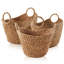 Ensemble de 3 paniers à bateau jacinthe d'eau - Cannelle - Panier à linge tissé