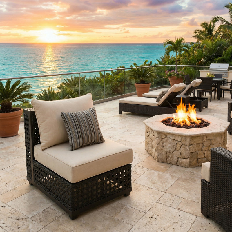 Chaise de patio avec coussins
