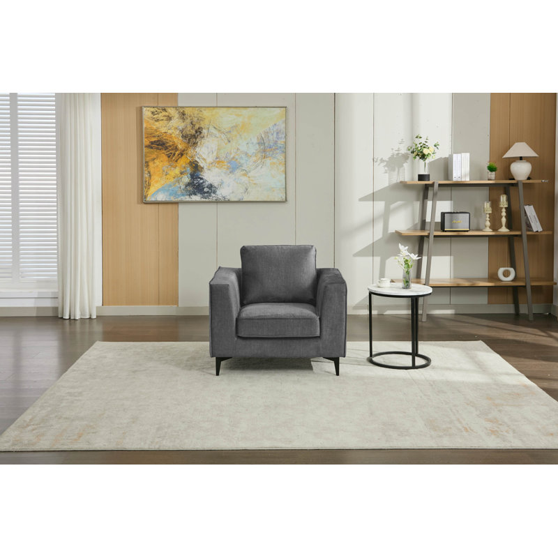 Carmen Modern Upholstered Accent Chair, Grey