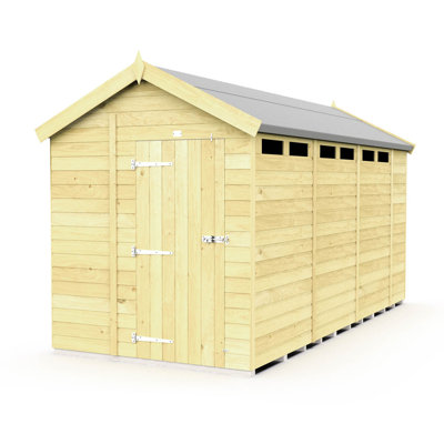 6ft x 14ft Apex Security Shed - Single Door