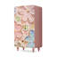 Armoire de rangement française à double porte en bois de pin rose romantique français