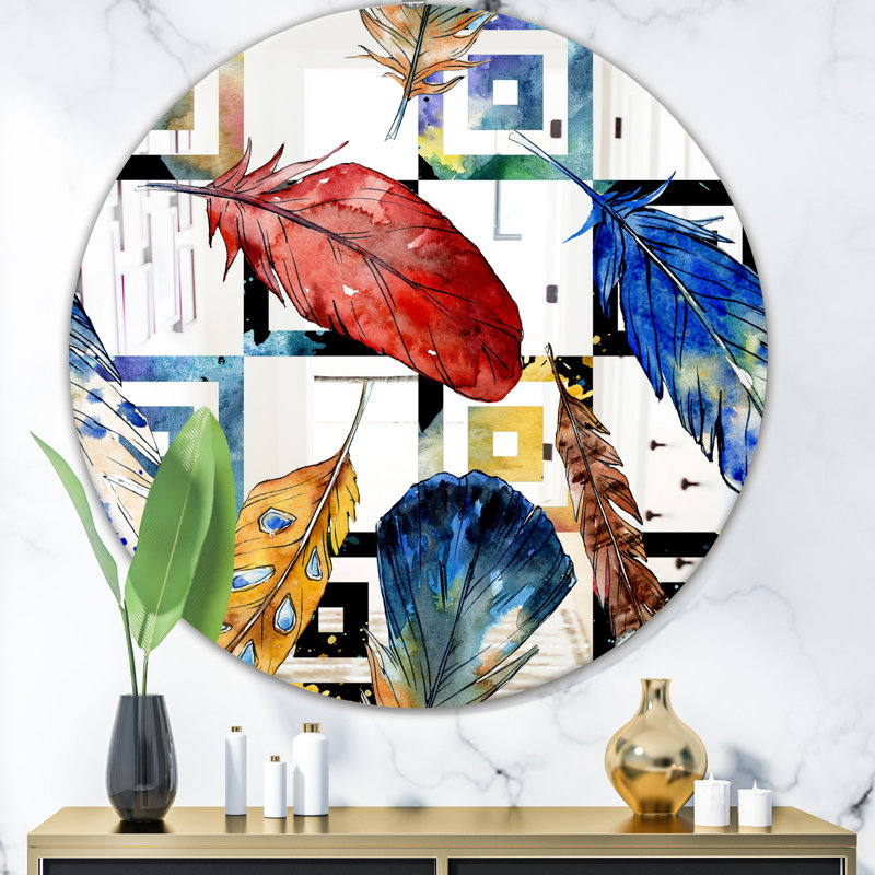 Miroir d'appoint mural Mid-Century Elementary Botanicals 6, H 31,5 po x l 23,7 po