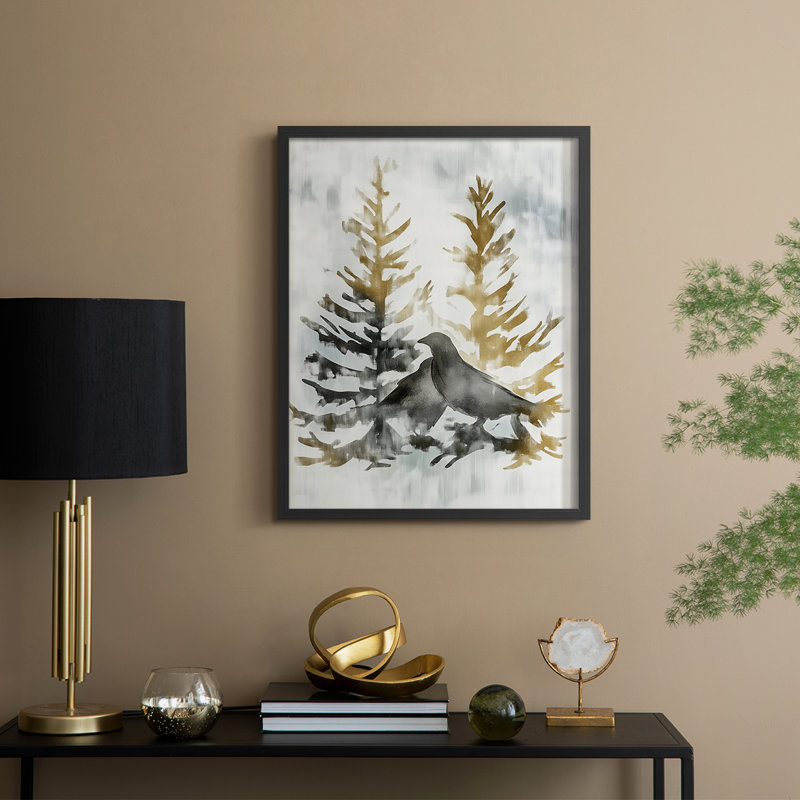 Reproduction encadrée - bois massif, Noir, noir, noir, noir, H 30 po x l 24 po