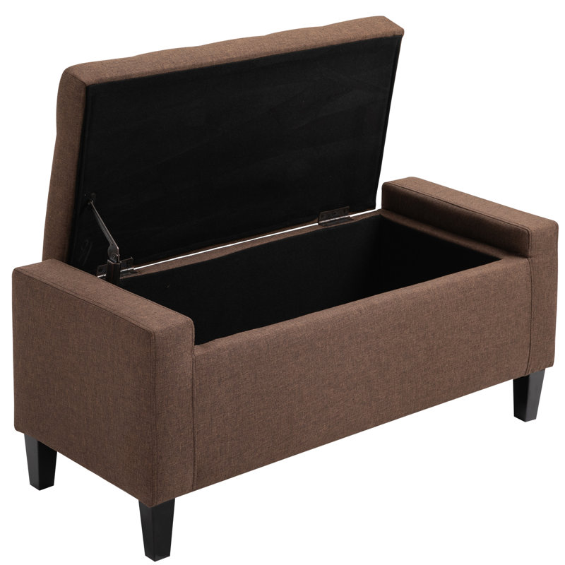 Storage Bench, Ottoman Bench with Flip Top, Brown, Brown