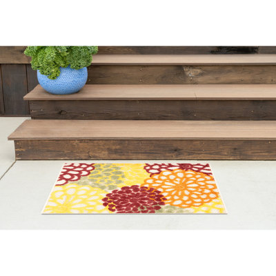 Tapis d'intérieur et d'extérieur résistant à l'eau Shameekia pour patio, terrasse, porche ou entrée