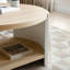 Table basse ronde à 2 niveaux avec tablette de rangement - couleur naturelle et blanc, 31 po