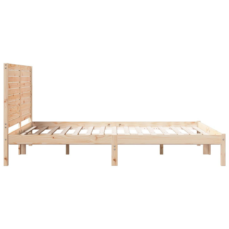 Extra Long Bed Frame Without Mattress Solid Wood, 145.5 x 225.5 cm