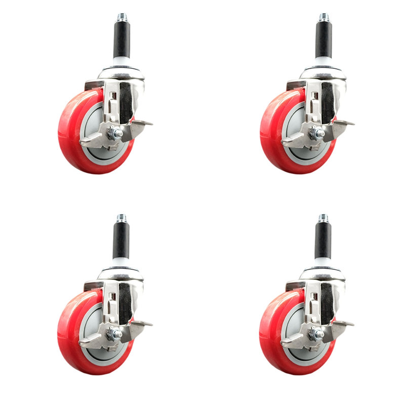 Polyurethane Casters, Red