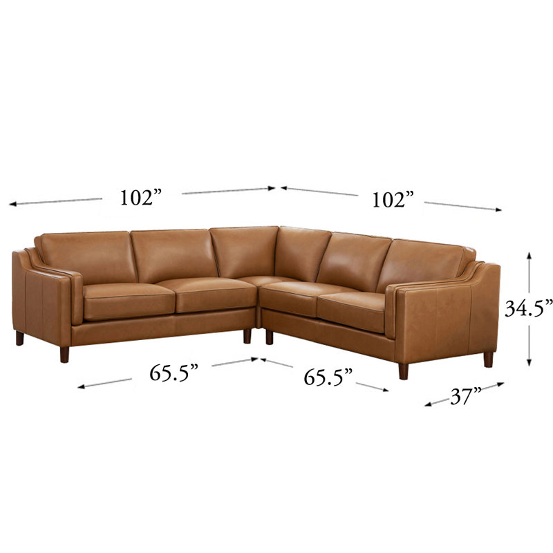 Bella Leather Curved Sectional Symmetrical