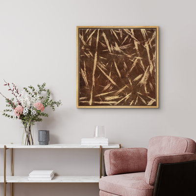 Abstract Brown Paint Strokes Modern Classic Framed Bedroom Wall Decorations Canvas Print