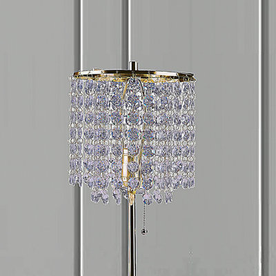 19"H GOLD CRYSTAL INSPIRED PULL TABLE LAMP (1PC/CTN) (0.43/4.22)