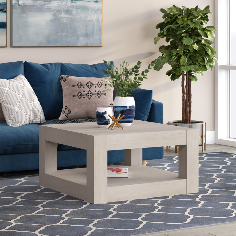Ashantia Frame Coffee Table with Storage, Alder White