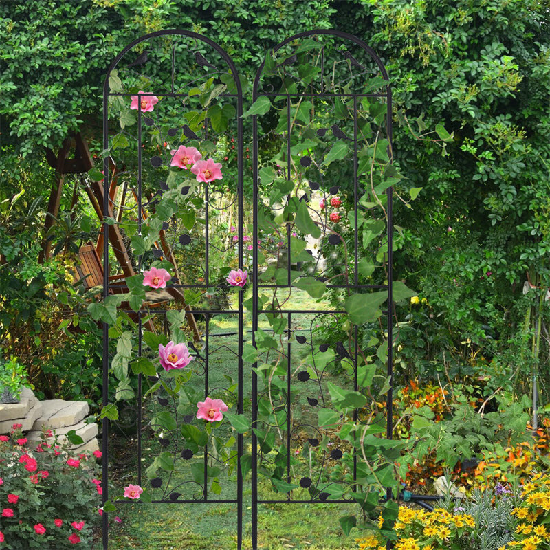Talence 210.05cm H x 50.05cm W Iron Lattice Panel Trellis Side Panel