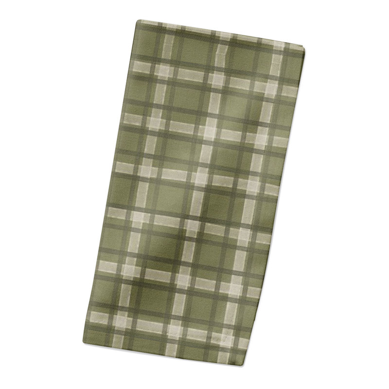Martita Cotton Plaid Square Napkin, Green