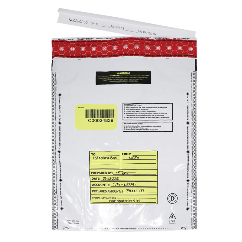 Nadex Plastic Cash Bag