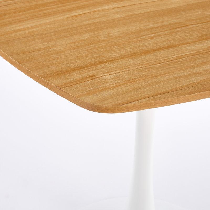 Ensemble repas Mid-Century avec plateau en panneau de fibres à densité moyenne et pieds en métal, Chêne, Transparent/noir