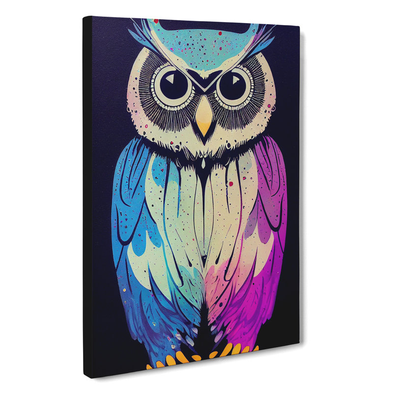 Owl In Paint No.3 - Wrapped Canvas, 76cm H x 50cm W x 3cm D