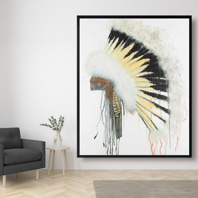 Amerindian Headdress Print On Canvas