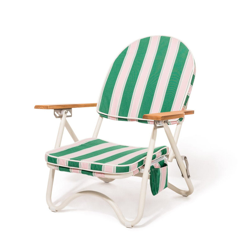 Pam Chair, Green/Pink Striped