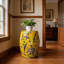 Tabouret en céramique fleur et oiseau