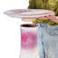 Bain d'oiseaux de patio en céramique ombrée rose, finition lisse et lustrée, givré et chauffant, 18,02 po de hauteur en céramique pour pelouse avec motif, stable, 17,32 de large