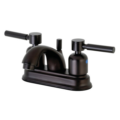 Kingston Brass Concord Two-Handle 3-Hole Deck Mount 4" Centerset Bathroom Faucet with Plastic Pop-Up