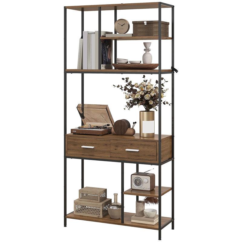 170.5cm H x 80cm W Metal Etagere Bookcase