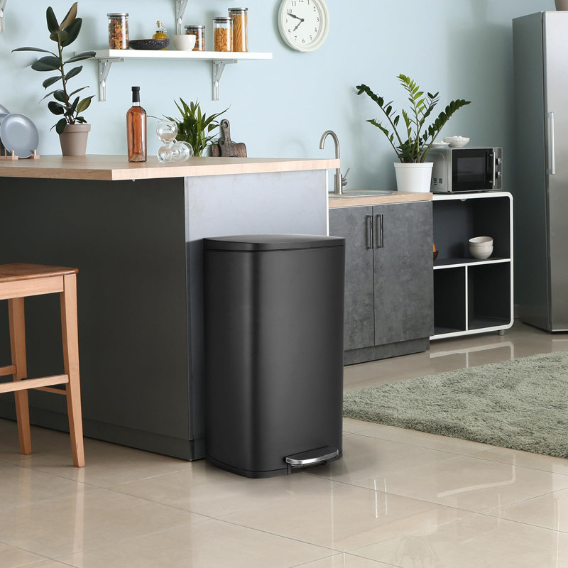 Pedal Bin, Soft-close Pedal Bin, Large Waste Bin With Lid, Removable Inner Bucket, Odour Isolate, For Kitchen, Bathroom, Office Step On Multi-Compartments Trash & Recycling Bin