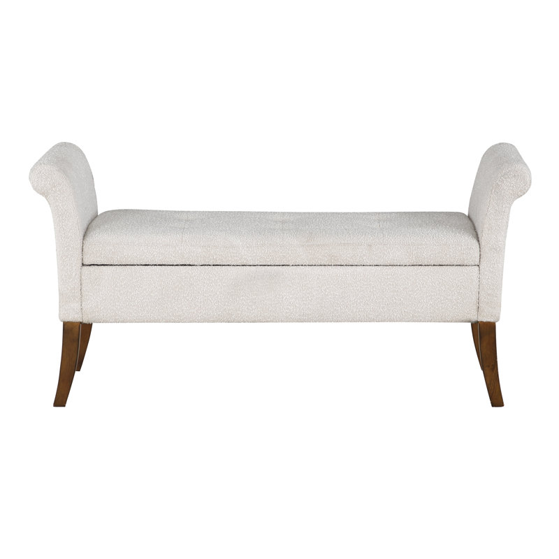 Banc de rangement transitionnel brun et crème Alahambra