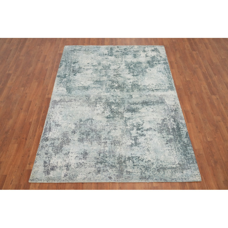 Tapis abstrait d'aspect vieilli 6 x 8