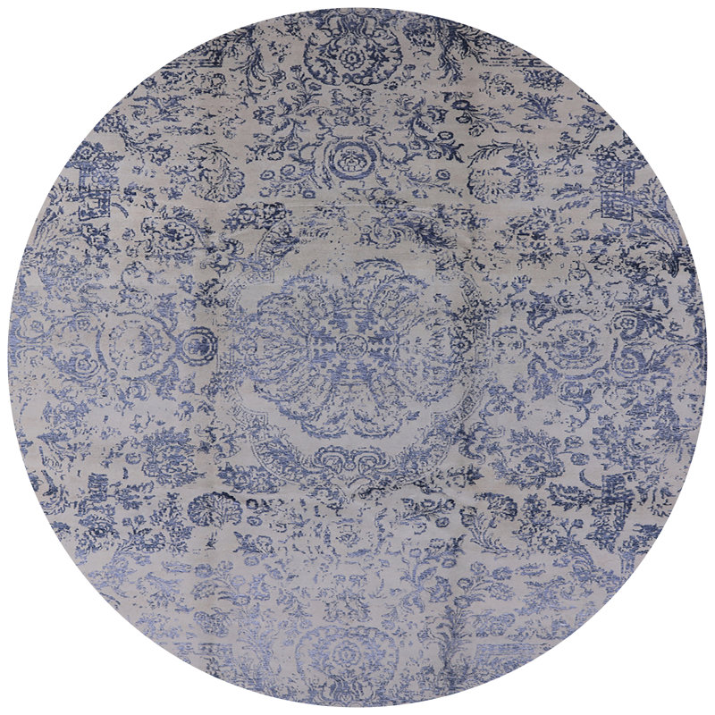 Hurtt Floral Indoor Rug, Round 4'