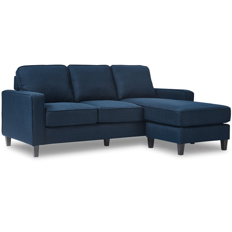 Canapé modulaire réversible avec méridienne Serta Harmon, Bleu marine, Accoudoirs carrés