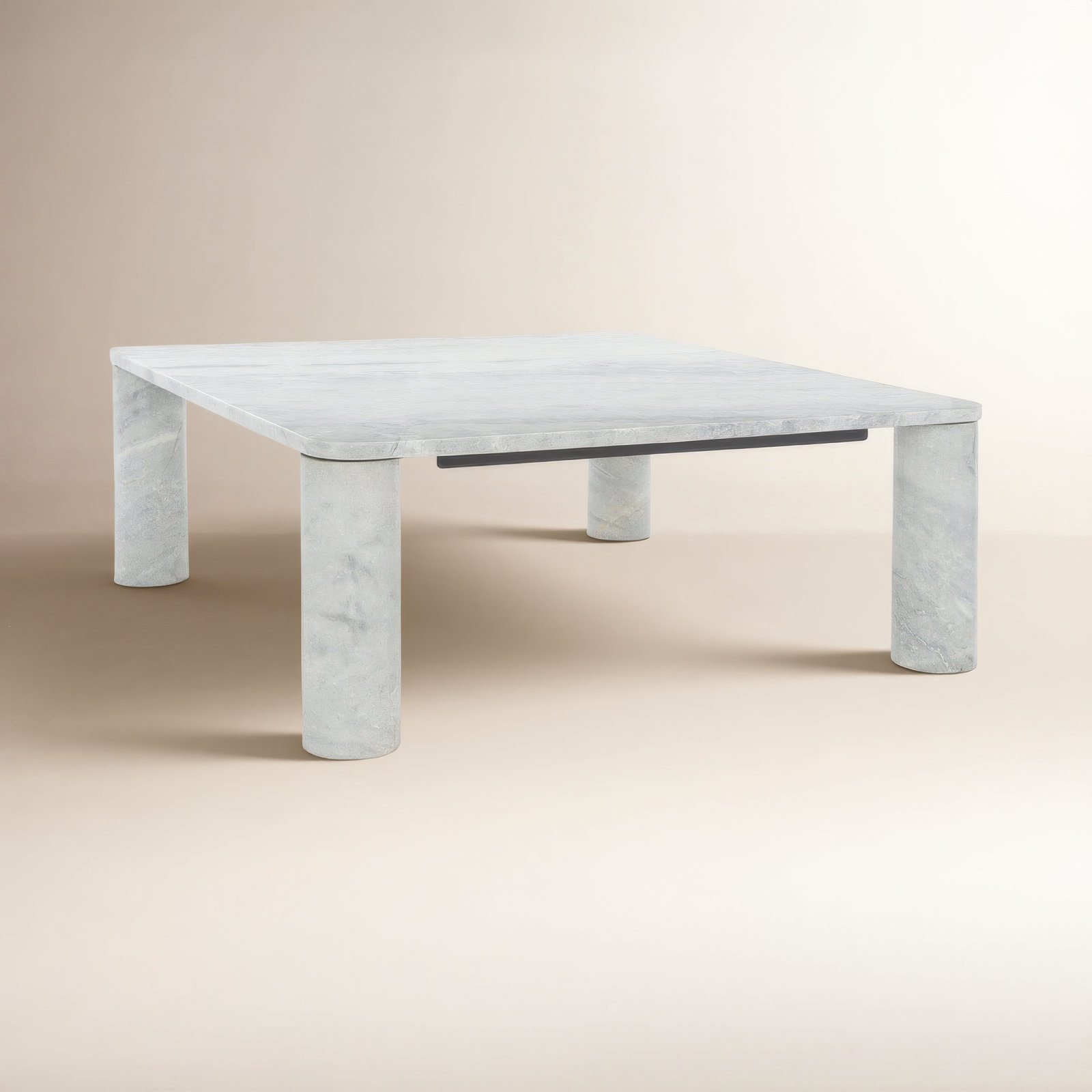 Enid 35" Genuine Marble Coffee Table, Light Gray